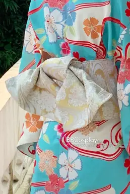 Thắt Lưng Cho Kimono Và Yukata Nhật Gấm Vàng Nhạt