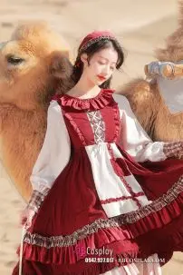 Đầm Cô Bé Quàng Khăn Đỏ Châu Âu