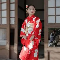 Kimono Bé Gái Đỏ Hoa Đào