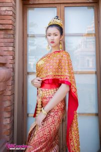 Đồ Thái Lan Áo Đỏ Kim Sa- Váy Đỏ Kim Tuyến