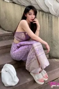 Đồ Thái Lan Sexy Áo Tím , Váy Tím Gấm