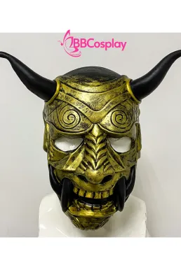 Mặt Nạ Samurai Silicone - Màu Vàng Gold