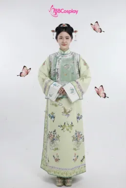 Trang Phục Mãn Thanh Tone Màu Pastel  - Áo Xanh Khoác Xanh Lá