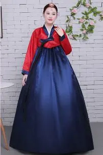 Hanbok Áo Đỏ Váy Xanh