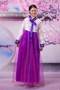 Hanbok Giá Rẻ Áo Trắng Váy Tím