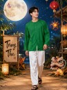 Trang Phục Bà Ba Nam Xanh Lá - Chú Cuội Xanh Lá