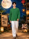 Trang Phục Bà Ba Nam Xanh Lá - Chú Cuội Xanh Lá