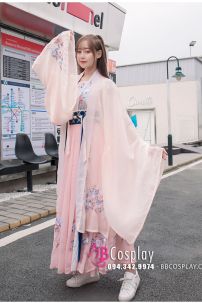 Hán Phục Chiết Eo Thêu Hoa Hồng Anh