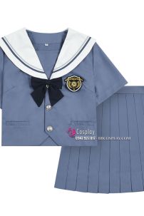 Trang Phục Nữ Sinh Xanh Xám Tay Ngắn