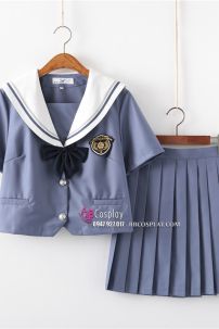 Trang Phục Nữ Sinh Xanh Xám Tay Ngắn