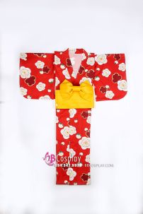 Yukata Chuẩn Nhật Đỏ Hoa Đào
