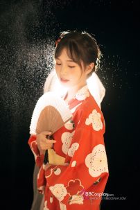 Yukata Chuẩn Nhật Đỏ Hoa Đào