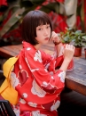 Yukata Chuẩn Nhật Đỏ Hoa Đào
