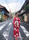 Yukata Chuẩn Nhật Đỏ Hoa Đào