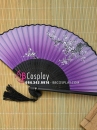 Uchiwa Quạt Vải Nhật Hoa Đào Màu Tím