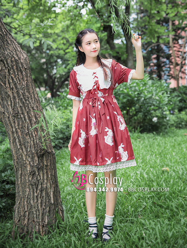 Lịch sử giá Váy Lolita màu đỏ pha trắng cập nhật 3/2024 - Mua Thông Minh
