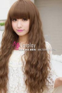 Tóc Giả Xoăn Đuôi Nâu Tự Nhiên 60Cm