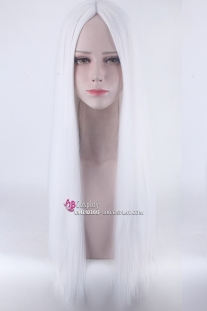 Tóc Giả Trắng 2 Mái Dài 80Cm