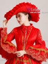 Trang Phục Nữ Bá Tước Đỏ Ren Vàng Đồng
