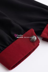 Đồ Nữ Sinh Đen Tay Dài Viền Đỏ Phù Thủy