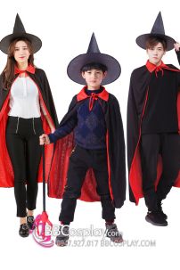 Choàng Dracula Cho Bé 2 Mặt Đỏ Đen