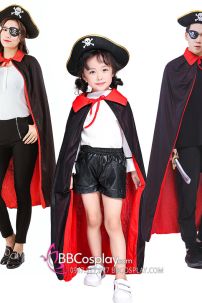 Choàng Dracula Cho Bé 2 Mặt Đỏ Đen