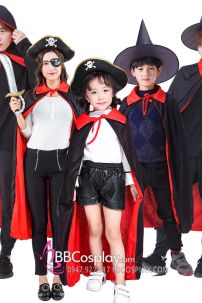 Choàng Dracula Cho Bé 2 Mặt Đỏ Đen