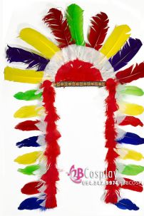 Nón Thổ Dân 7 Màu Có Đuôi Dài