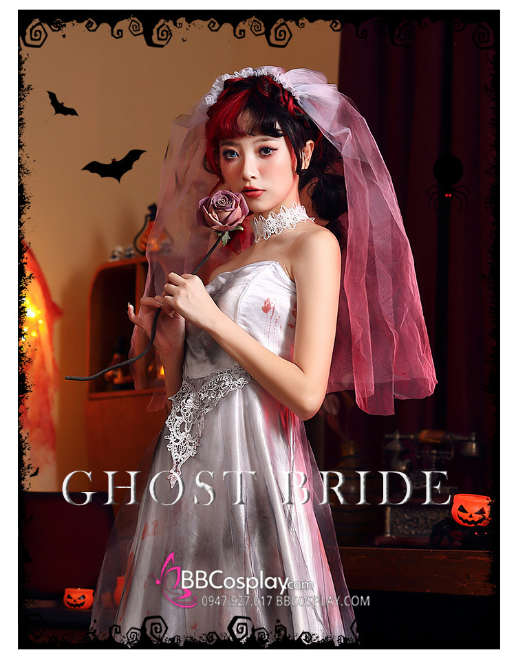 Ghost Bride Đồ Hoá Trang Cô Dâu Ma Dịp Halloween