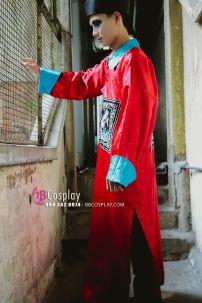 Trang Phục Ma Cương Thi Màu Đỏ - Vải Phi Bóng Hoạ Tiết In