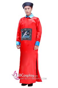 Trang Phục Ma Cương Thi Màu Đỏ - Vải Phi Bóng Hoạ Tiết In