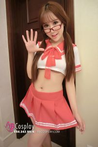 Trang Phục Nữ Sinh Sexy Cực Rẻ Đỏ (Tặng Sịp Dây)