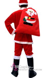 Đồ Ông Già Noel Vải Nhung Tặng Kèm Râu