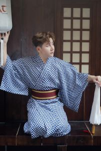 Yukata Nam Kèm Haori Xanh Nhật 2023
