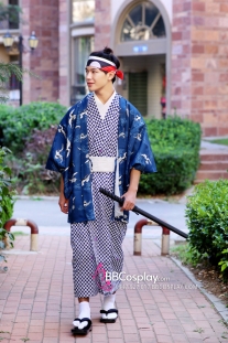 Yukata Nam Kèm Haori Xanh Nhật 2023