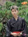 Yukata Nam Đen Obi Đen Đỏ 2023
