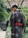 Yukata Nam Đen Obi Đen Đỏ 2023