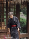 Yukata Nam Đen Obi Đen Đỏ 2023