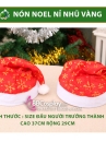 Nón Noel Vải Nhung In Nhũ 