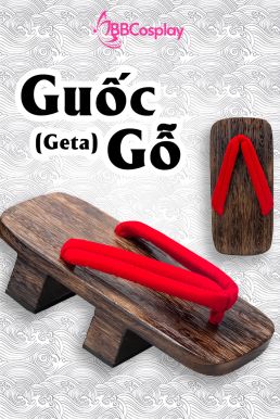 Guốc Gỗ Nhật Đế Cao Nền Gỗ Quai Đỏ