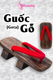Guốc Gỗ Nhật Đế Cao Nền Gỗ Quai Đỏ