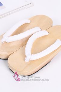 Guốc Gỗ Geta Bản Gỗ Quai Trắng