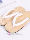 Guốc Gỗ Geta Bản Gỗ Quai Trắng
