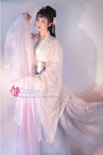 Bộ Hán Phục Chiết Eo Xích Tử Chu Váy To 6M