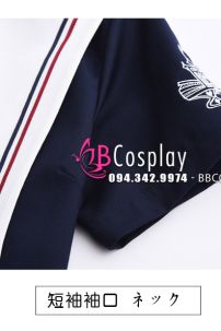 Đầm Nữ Sinh Xanh Đen Cổ Sâu Viền 2 Màu Tay Ngắn