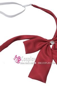 Váy Nữ Sinh Xanh Đen Nơ Đỏ Tay Dài