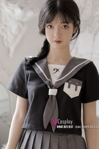 Đồng Phục Nữ Sinh Thỏ Xám Tay Ngắn