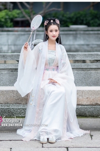 Thuê Hán Phục Thêu Hoa Chiết Eo Bách Hoa Khử