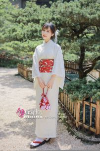 Yukata Trắng Kem Xuân Hạ