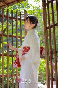 Yukata Trắng Kem Xuân Hạ